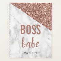 Rose Gold Glitter Personnalisé | Marble Boss Babe