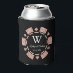 Rose Gold Glitter Poker Chip Casino Wedding Dosenkühler<br><div class="desc">These fun and modern Las Vegas themed poker chip can coolers can be personalized for your special occasion and would make the perfect party favor or keepsake for any wedding, bridal shower, engagement party, birthday party and many more special occasions. The design features a rose gold glitter effect poker chip...</div>