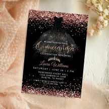Rose Gold Glitter Prinzessin Quinceañera Geburtsta