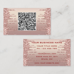 Rose Gold Glitter QR Code Visitenkarten Beispiel Visitenkarte
