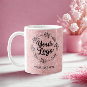Rose Gold Glitter QR-Code Website-Marketing Kaffeetasse