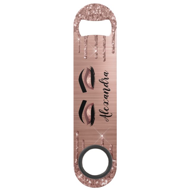 Rose Gold Glitter Sparkle Eyelashes Monogram (Devant)