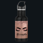 Rose Gold Glitter Sparkle Eyelashes Monogram Name Edelstahlflasche<br><div class="desc">Rose Gold Faux Foil Metallic Sparkle Glitter gebürstete Metal Monogram Name and Initial Eyelashes (Lashes),  Eyelash Extensions und Eyes Blush Pink Bath Mat. Das macht den perfekten 16 Geburtstag,  Hochzeit,  Brautparty,  Jubiläum,  Babydusche oder Junggeselinnen-Abschied Geschenk für jemanden,  der sein Zimmer im trendigen coolen Stil dekoriert.</div>