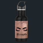 Rose Gold Glitter Sparkle Eyelashes Monogram Name Edelstahlflasche<br><div class="desc">Rose Gold Faux Foil Metallic Sparkle Glitter gebürstete Metal Monogram Name and Initial Eyelashes (Lashes),  Eyelash Extensions und Eyes Blush Pink Bath Mat. Das macht den perfekten 16 Geburtstag,  Hochzeit,  Brautparty,  Jubiläum,  Babydusche oder Junggeselinnen-Abschied Geschenk für jemanden,  der sein Zimmer im trendigen coolen Stil dekoriert.</div>