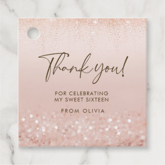 Rose Gold Glitter Sweet 16 Geburtstagsgeschenk-Anh Geschenkanhänger