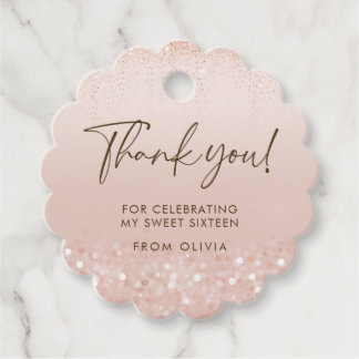 Rose Gold Glitter Sweet 16 Geburtstagsgeschenk-Anh Geschenkanhänger