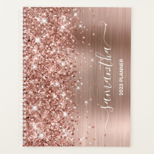 Rose Gold Glitter und Folie Girly Unterschrift Planer