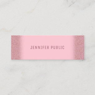 Rose Gold Glitter Vorlage Modern Elegant Trendy Mini Visitenkarte