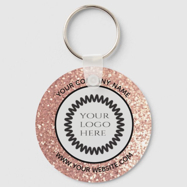 Rose gold Glitterie Firmenlogo Schlüsselanhänger (Vorderseite)