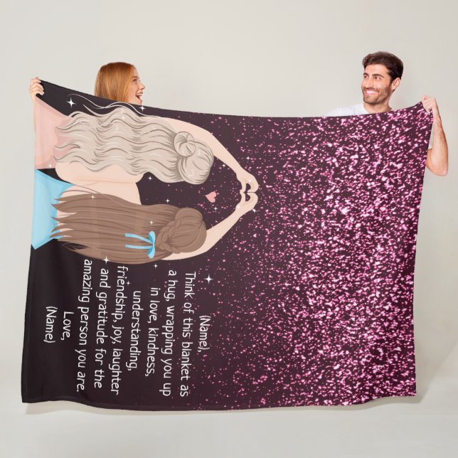 Rose Gold Glittery Sparkle Girls - Kundenspezifisc Fleecedecke (Beispiel)