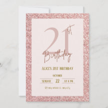 Rose Gold Glitzer 21. Geburtstag