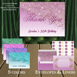 Rose Gold Glitzer, 30. Geburtstag Vielen Dank Postkarte