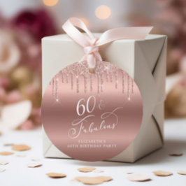 Rose Gold Glitzer 60. Geburtstagsparty Danke Geschenkanhänger