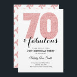 Rose Gold Glitzer 70 & Fabulous Geburtstagsparty Einladung<br><div class="desc">Elegante 70. Geburtstagsparty Rose Gold Glitzer Einladungsvorlage. Ideal für 70 Geburtstagspartys für Damen und Herren.</div>