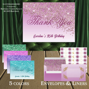 Rose Gold Glitzer, 70. Geburtstag Vielen Dank Postkarte