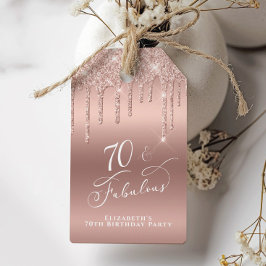 Rose Gold Glitzer 70. Geburtstagsparty Vielen Dank Geschenkanhänger