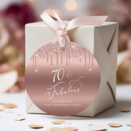 Rose Gold Glitzer 70. Geburtstagsparty Vielen Dank Geschenkanhänger