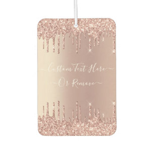 Rose Gold Glitzer Air Freshener mit Ihrem Text Autolufterfrischer