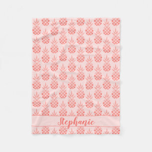 Rose Gold Glitzer Ananas Skriptname Rosa Fleecedecke