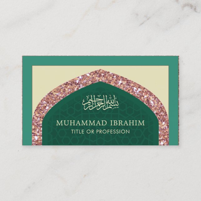 Rose Gold Glitzer Arabian Style Islamische Muslime Visitenkarte (Vorderseite)