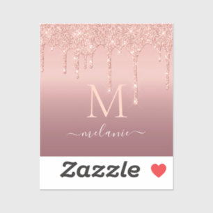 Rose-Gold-Glitzer-Aufkleber mit einem benutzerdefi Aufkleber