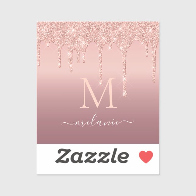 Rose-Gold-Glitzer-Aufkleber mit einem benutzerdefi Aufkleber (Blatt)