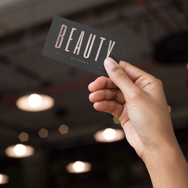 Rose Gold Glitzer Beauty Salon Visitenkarte (Von Creator hochgeladen)