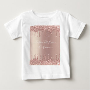 Rose Gold Glitzer Benutzerdefiniert Geschenk für I Baby T-shirt