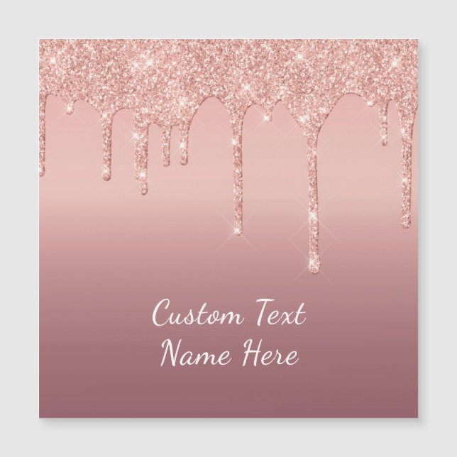 Rose Gold Glitzer Benutzerdefiniert Ihre Text-Magn Magnetkarte (Vorderseite)