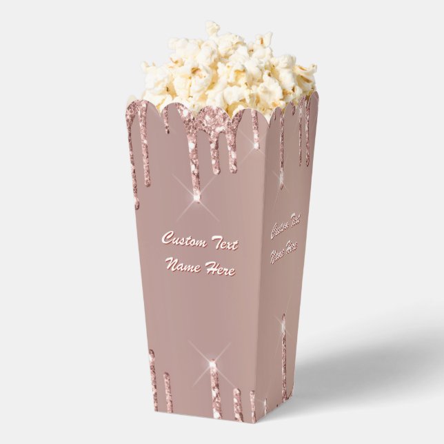 Rose Gold Glitzer Benutzerdefinierte Textnamenspul Geschenkschachtel (Geplatzt)