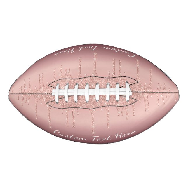 Rose Gold Glitzer Benutzerdefinierter Text Fußball Football (Vorderseite)