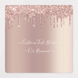 Rose Gold Glitzer Benutzerdefinierter Text Ihre Na Etiketten
