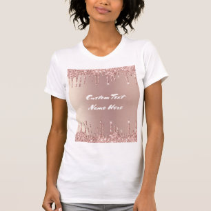 Rose Gold Glitzer Benutzerdefinierter Text T - Shi T-Shirt