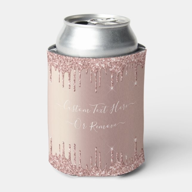 Rose Gold Glitzer Benutzerdefinierter Textname kan Dosenkühler (Kanne Vorderseite)