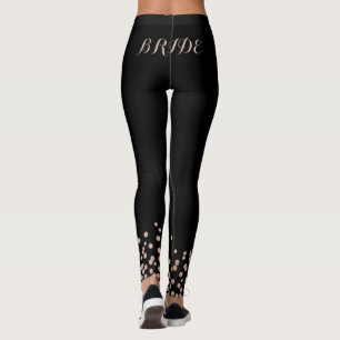 Rose Gold Glitzer Black Leggings