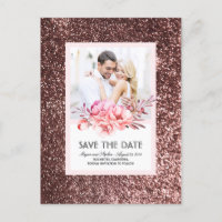 Rose Gold Glitzer Blues Foto Save the Date