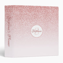 Rose Gold Glitzer Blush Monogram Personalisiert
