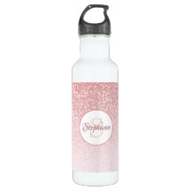 Rose Gold Glitzer Blush Monogram Personalisiert