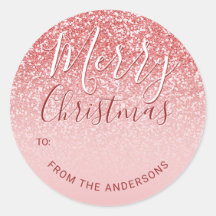 Rose Gold Glitzer Blush Ombre Frohe Weihnachtsgesc