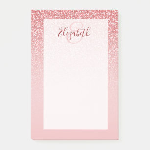 Rose Gold Glitzer Blush Ombre Personalisiert Post-it Klebezettel