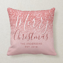 Rose Gold Glitzer Blush Ombre Weihnachtsname