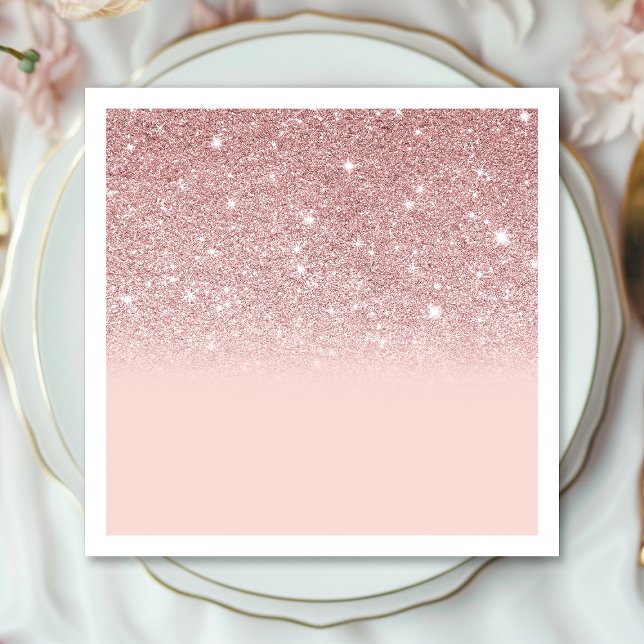 Rose Gold Glitzer Blush Pink Ombre Serviette (Von Creator hochgeladen)
