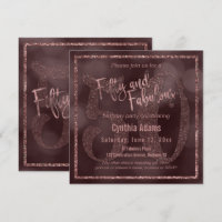Rose Gold Glitzer & Bokeh 50 & Fabulous Typografie