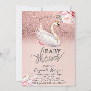 Rose Gold Glitzer Bokeh, Pancakes Baby Dusche Einladung