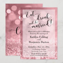 Rose Gold Glitzer Bokeh trinken und Verheiratet se