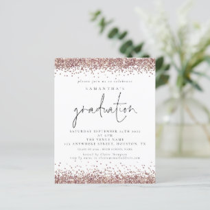 Rose Gold Glitzer Borders 2024 Grad Einladung