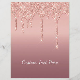 Rose Gold Glitzer Buchstaben mit benutzerdefiniert Briefbogen