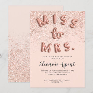 Rose Gold Glitzer Buchstaben rot Brautparty Einladung