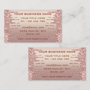 Rose Gold Glitzer Business Card Design Ihre eigene Visitenkarte