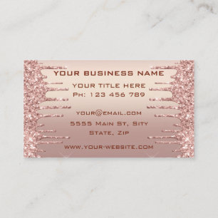 Rose Gold Glitzer Business Card mit QR Code Visitenkarte